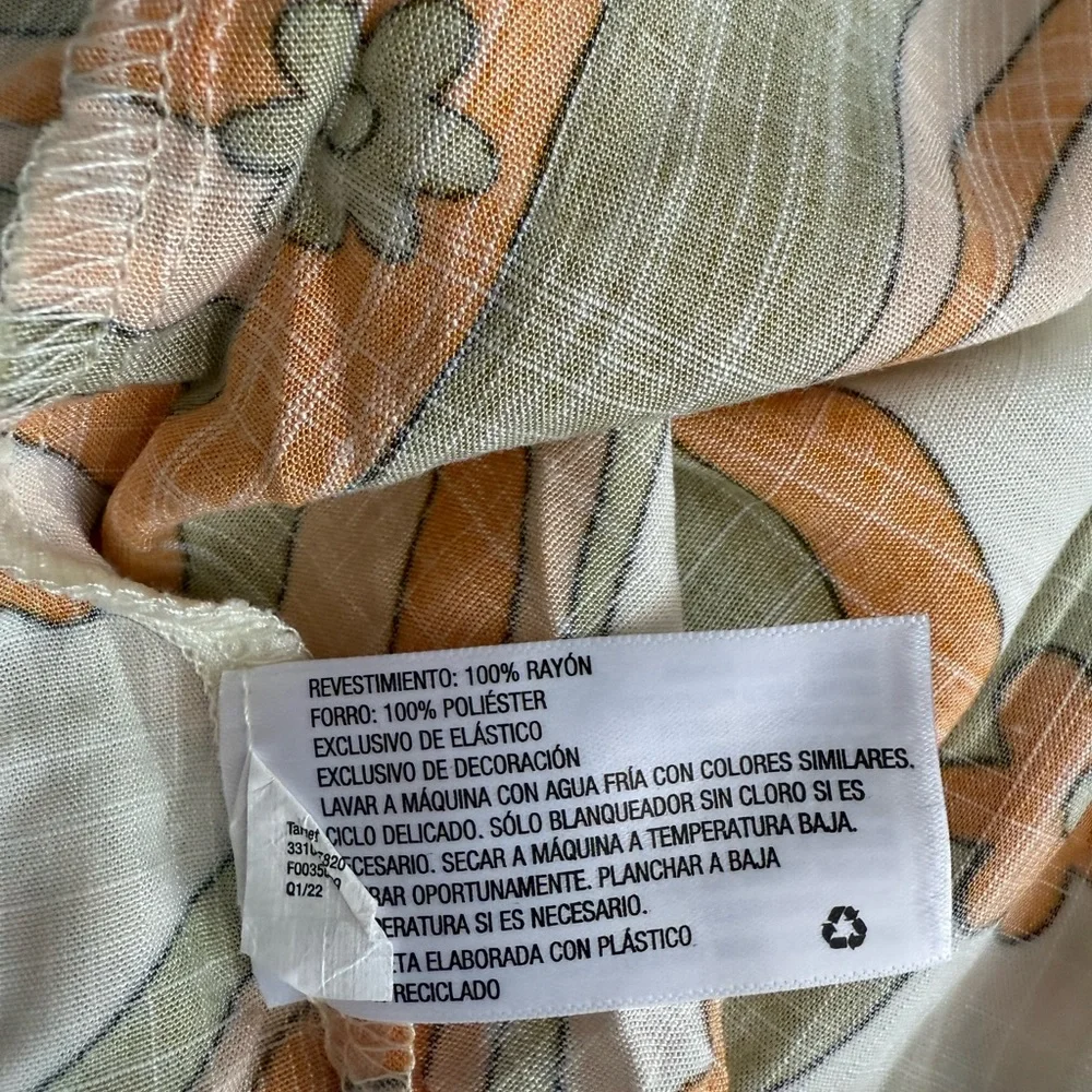 Wild Fable Women’s Pastel Yellow Leaf Floral Tiered Dress Size XS - Picture 6 of 8